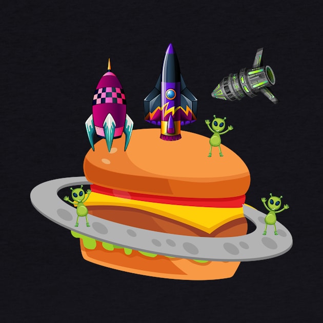 Alien Hamburger Ufo Alien Spaceship Space by SpruchBastler